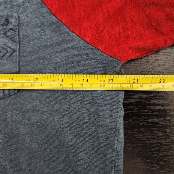 MASSIMO SUPPLY CO. Men's Athletic Blue Red Baseball Tee 3/4 Sleeve Size M - Picture 6 of 7